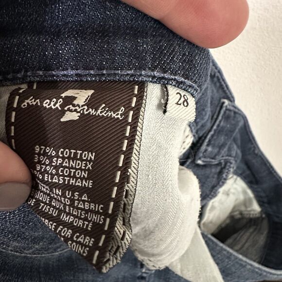 7 For All Mankind 7FAMK DOJO Crop Capri Jeans 28 Blue Casual Trendy Mid Rise - Picture 7 of 8